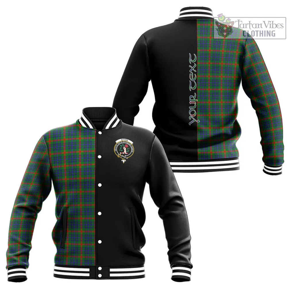 Aiton Tartan Baseball Jacket with Family Crest and Half Of Me Style