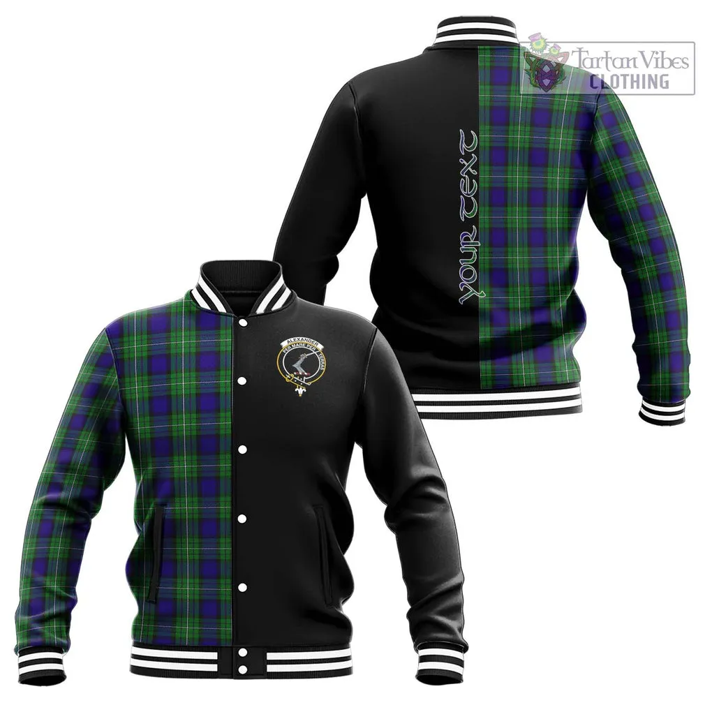 Alexander Tartan Baseball Jacket with Family Crest and Half Of Me Style