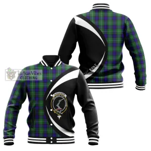 Alexander Tartan Baseball Jacket with Family Crest Circle Style