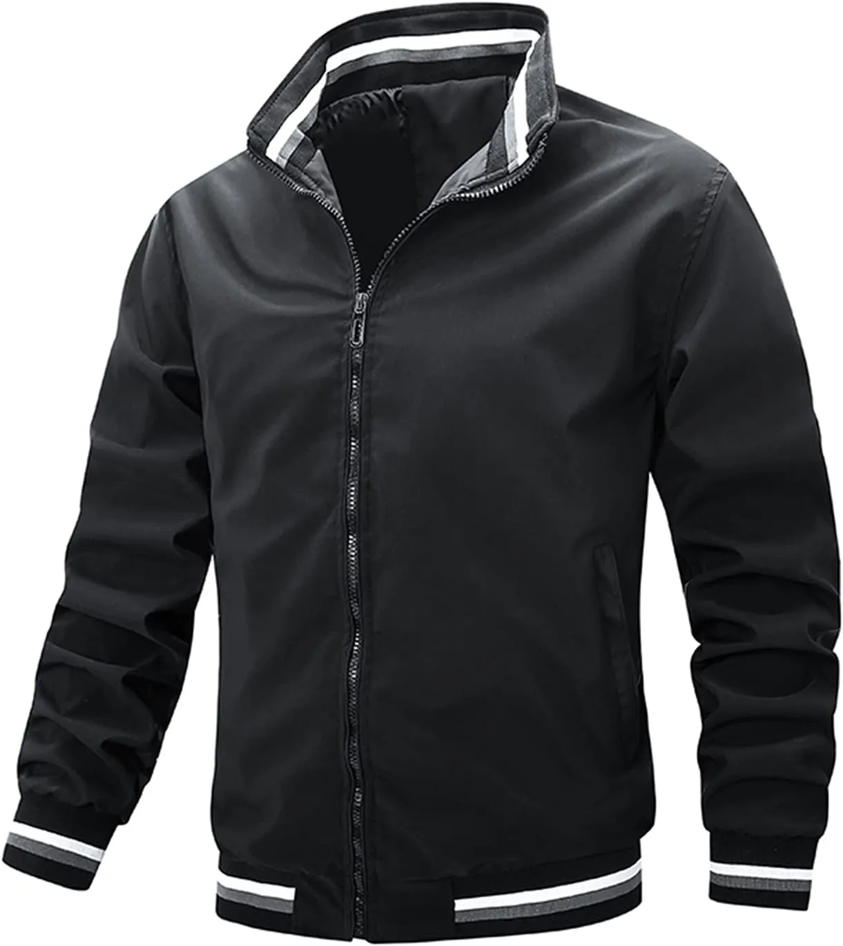 BIFUTON Winter Jackets for Men,Men's Lightweight Bomber Jacket Casual Spring Fall Windbreaker Zip Up Sportswear Coat Tops