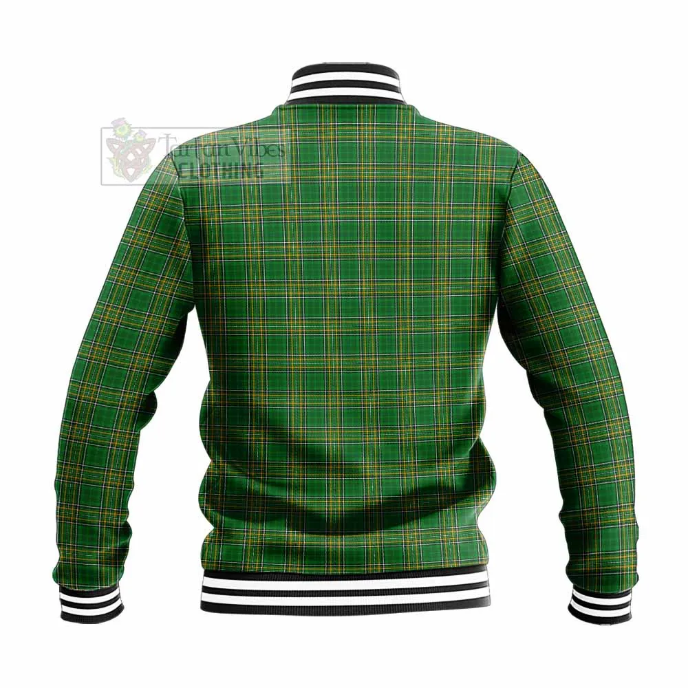 Boulger Irish Clan Tartan Baseball Jacket with Coat of Arms