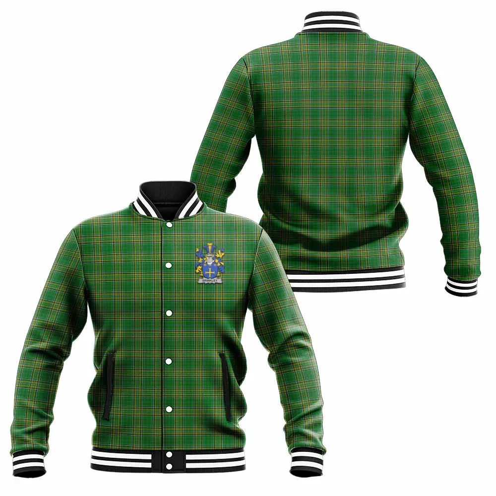 Brinkley Irish Clan Tartan Baseball Jacket with Coat of Arms