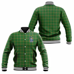 Brinkley Irish Clan Tartan Baseball Jacket with Coat of Arms