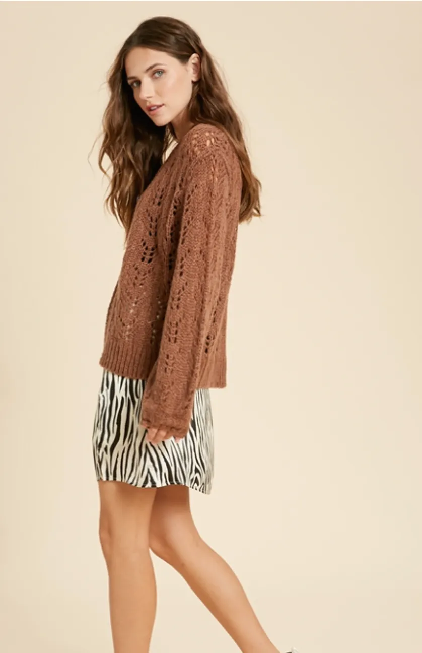 Burl Wood Crochet Cardigan