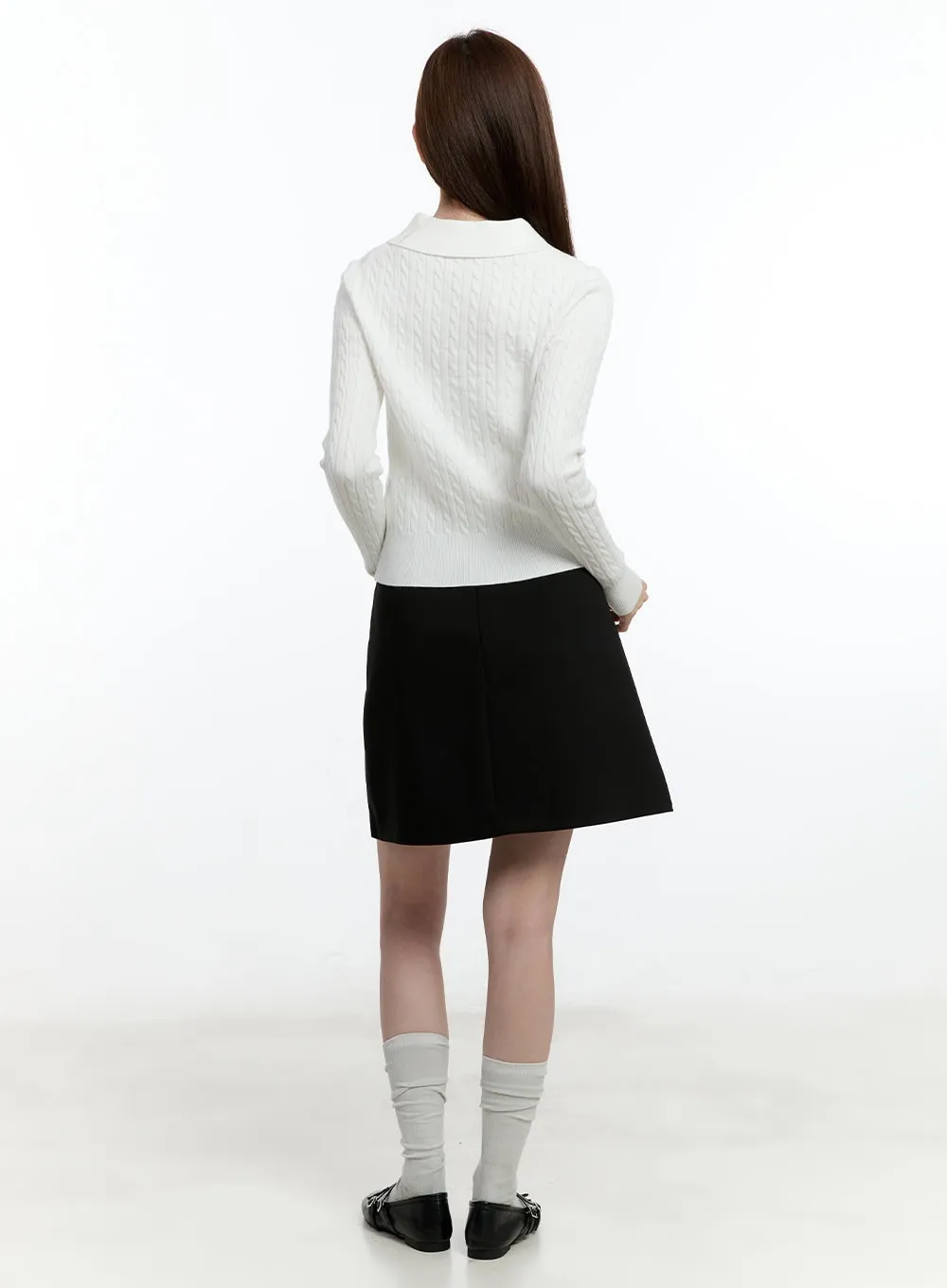 Cable Knit Collared Sweater CM521