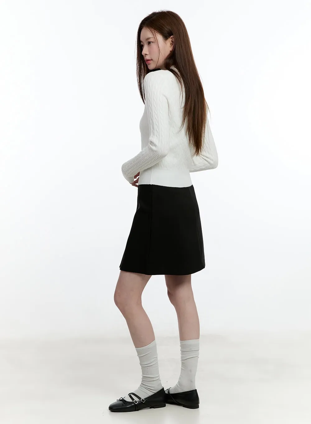 Cable Knit Collared Sweater CM521