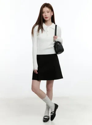 Cable Knit Collared Sweater CM521