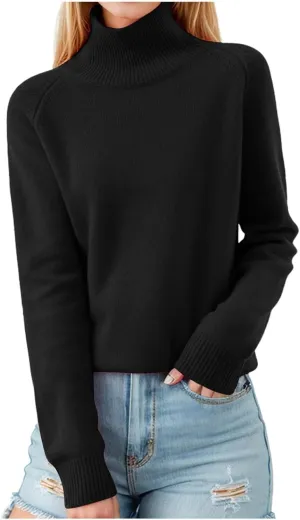 Cashmere Sweaters for Women Long Sleeve Turtleneck Sweaters Classic Fall Soft Basic Pullover Sweaters Top