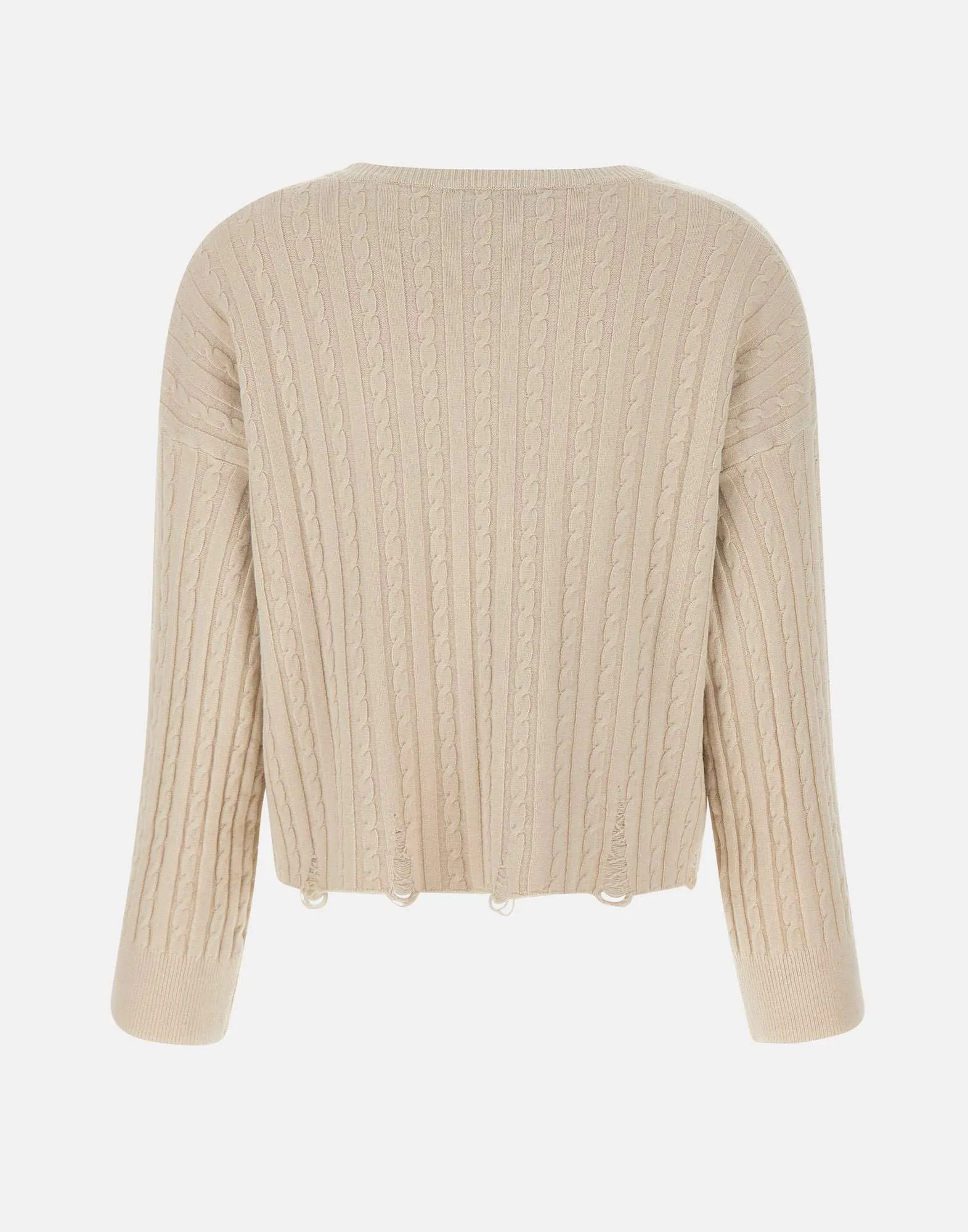 Cream Viscose Angora Sweater Women