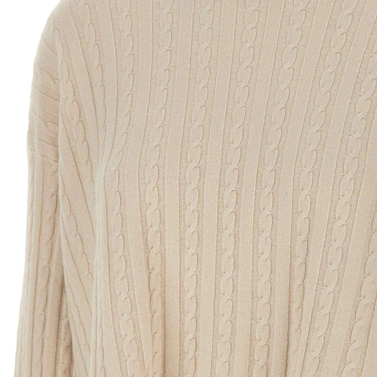 Cream Viscose Angora Sweater Women