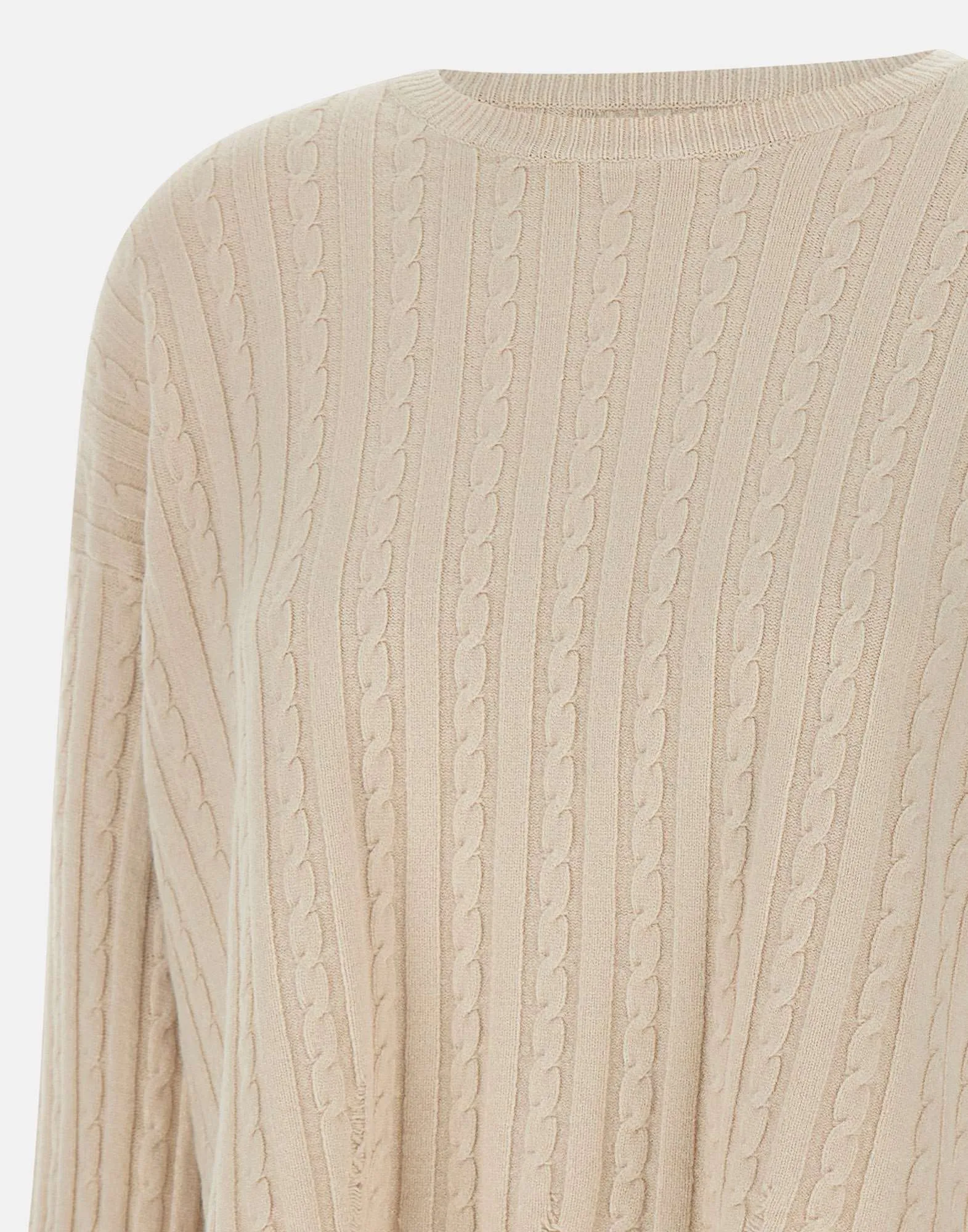 Cream Viscose Angora Sweater Women
