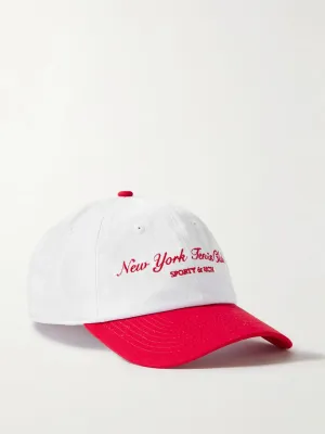 Embroidered cotton-twill baseball cap