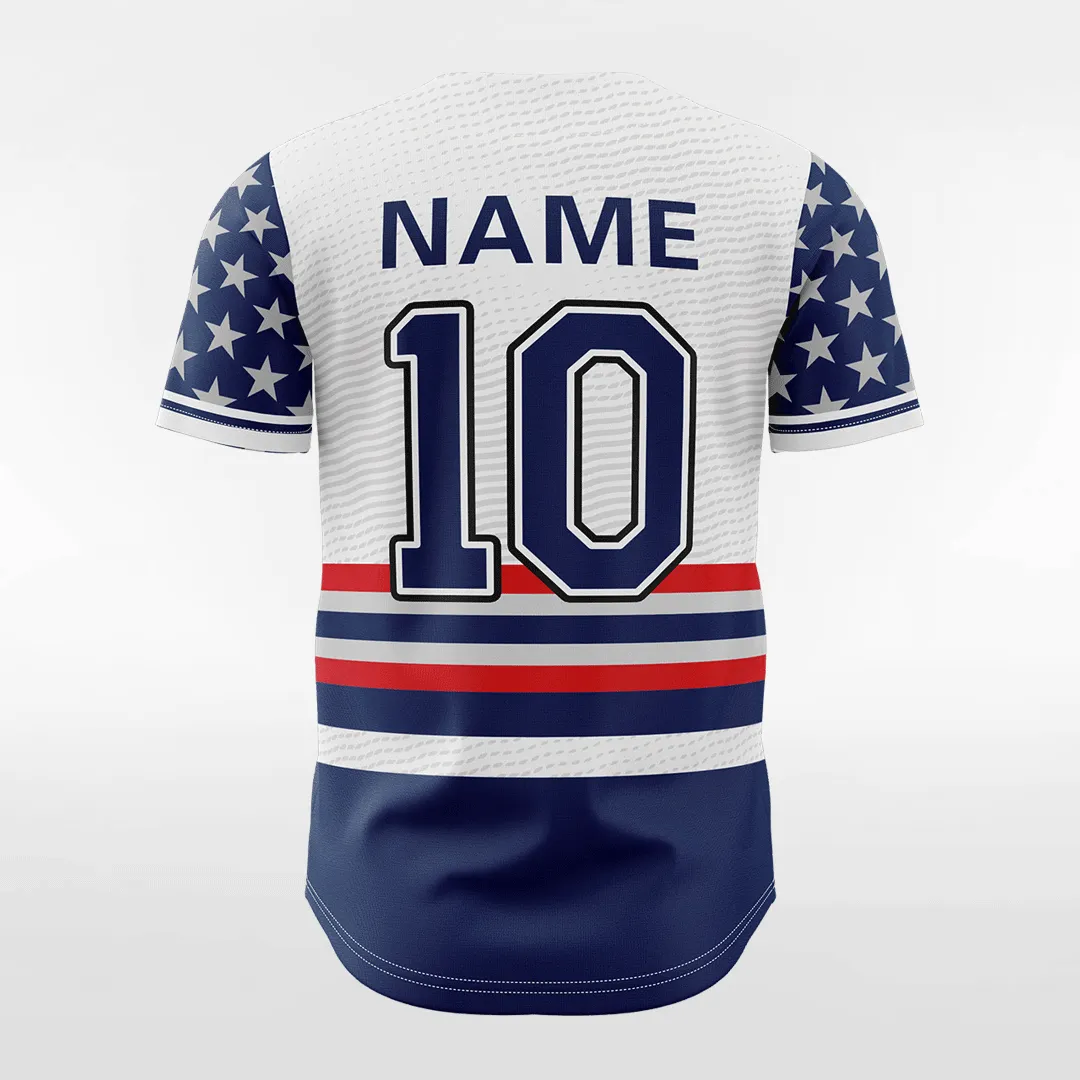 Freedom Star - Customized Men's Sublimated Button Down Baseball Jersey