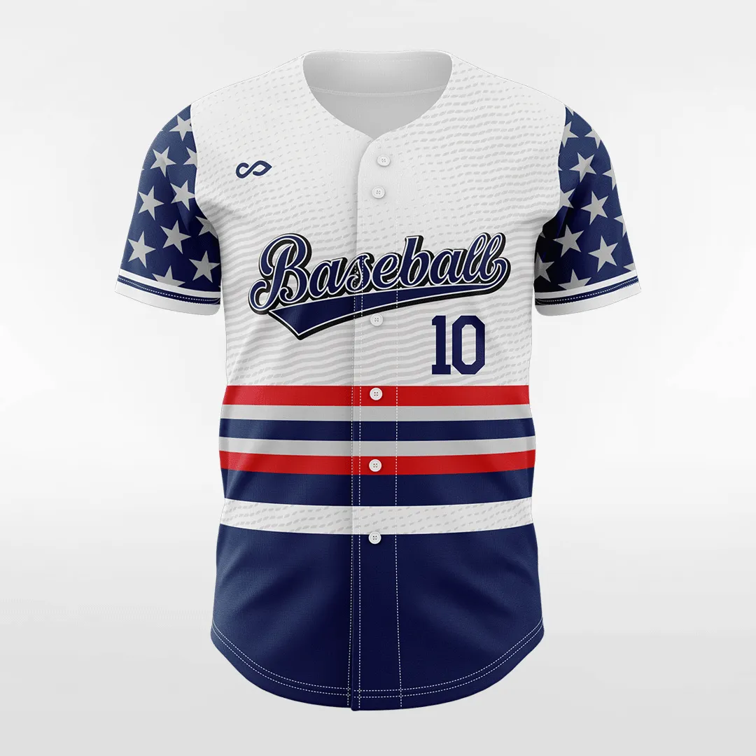 Freedom Star - Customized Men's Sublimated Button Down Baseball Jersey