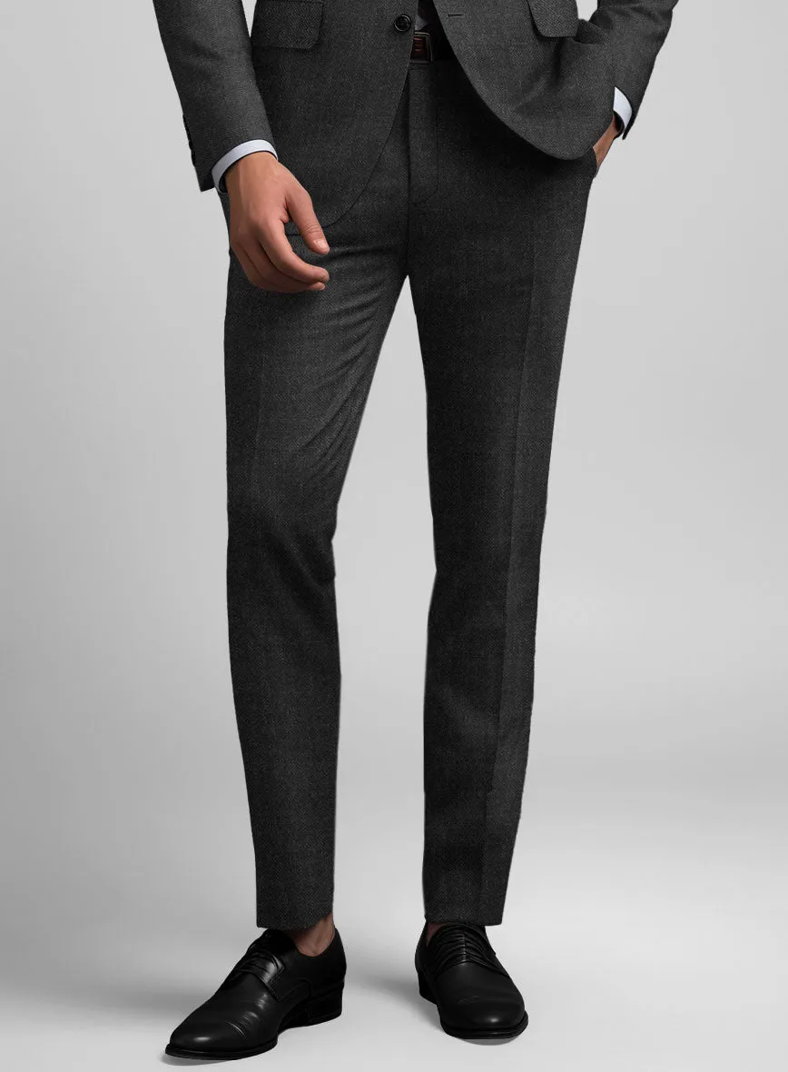 Hardy Minnis Charcoal Sharkskin Wool Pants