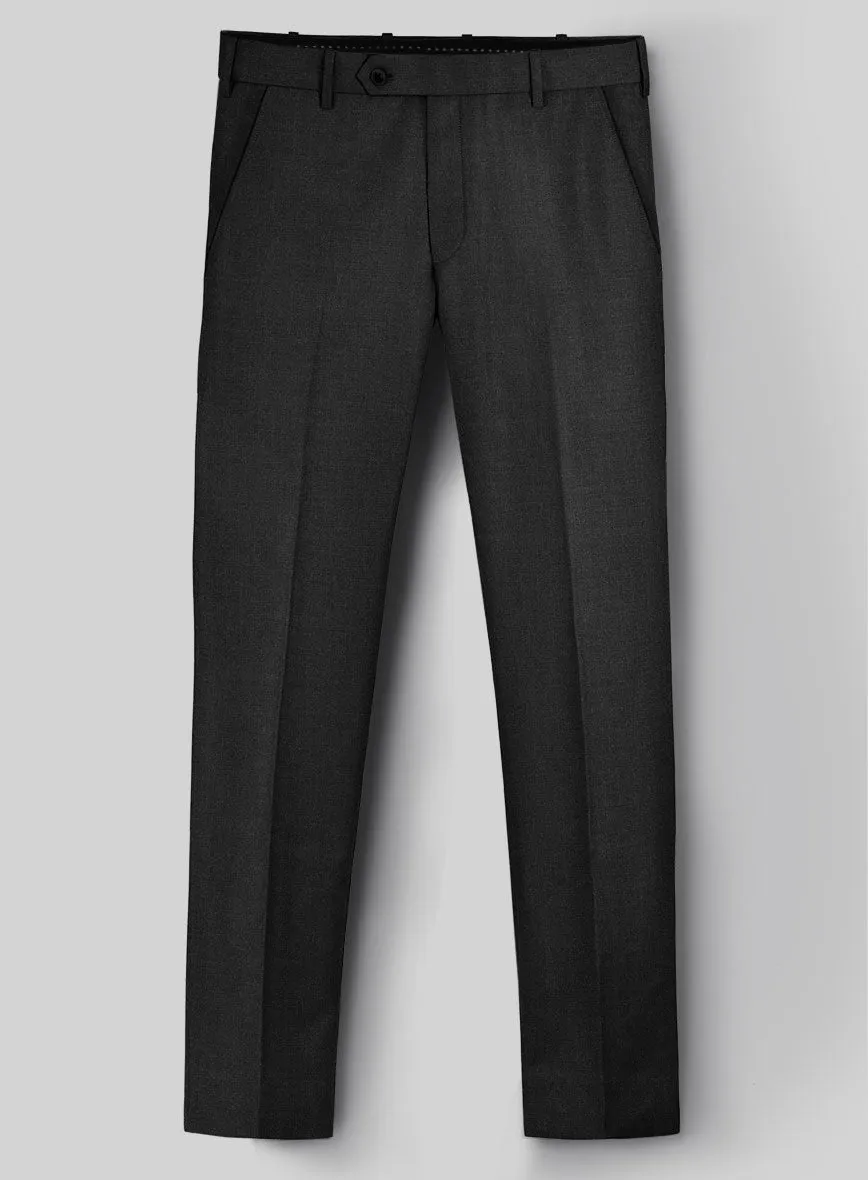 Hardy Minnis Charcoal Sharkskin Wool Pants