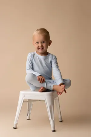 In My Jammers Solid Sky Blue Ribbed L/S 2pc PJ Set
