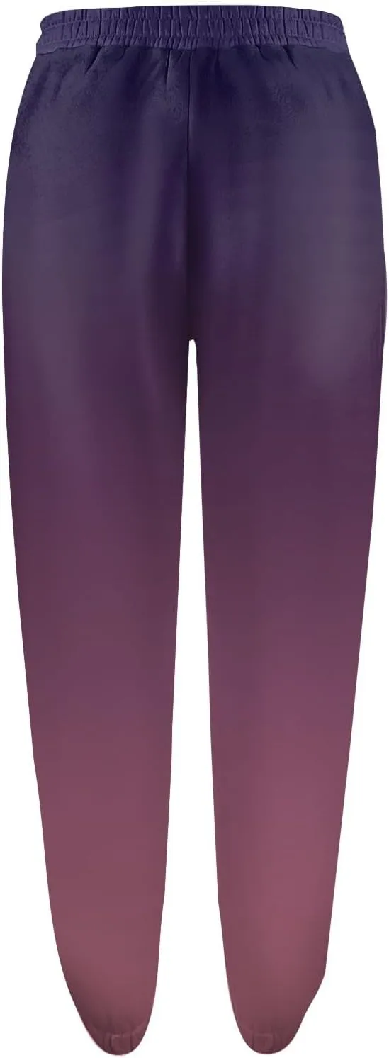 Jogger Sweatpants Women Trendy Tie Dye Athletic Fleece Lined Pants Crossover Low Waisted Sweatpants with Pockets
