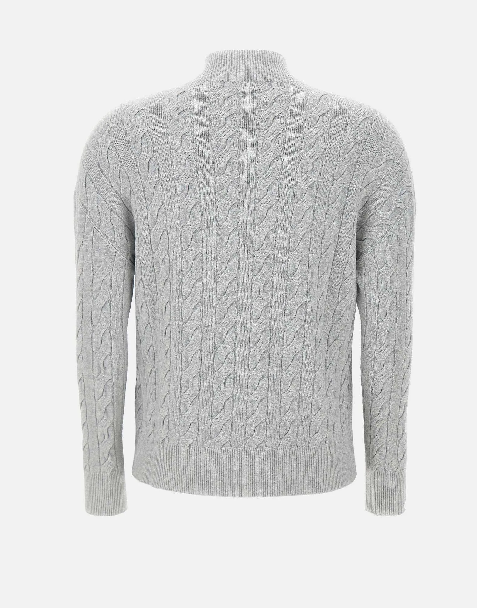 Light Grey Viscose Cable Knit Sweater