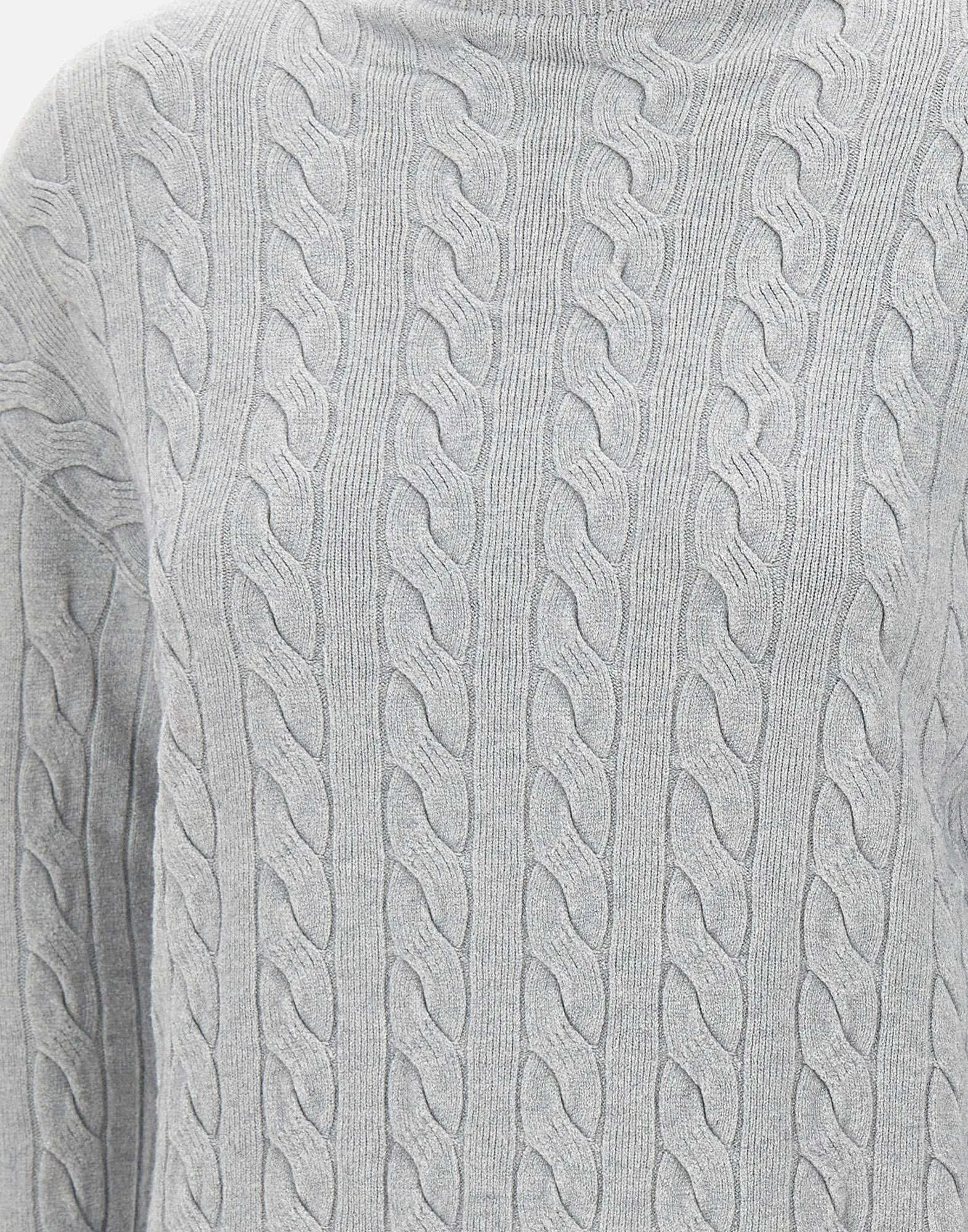Light Grey Viscose Cable Knit Sweater
