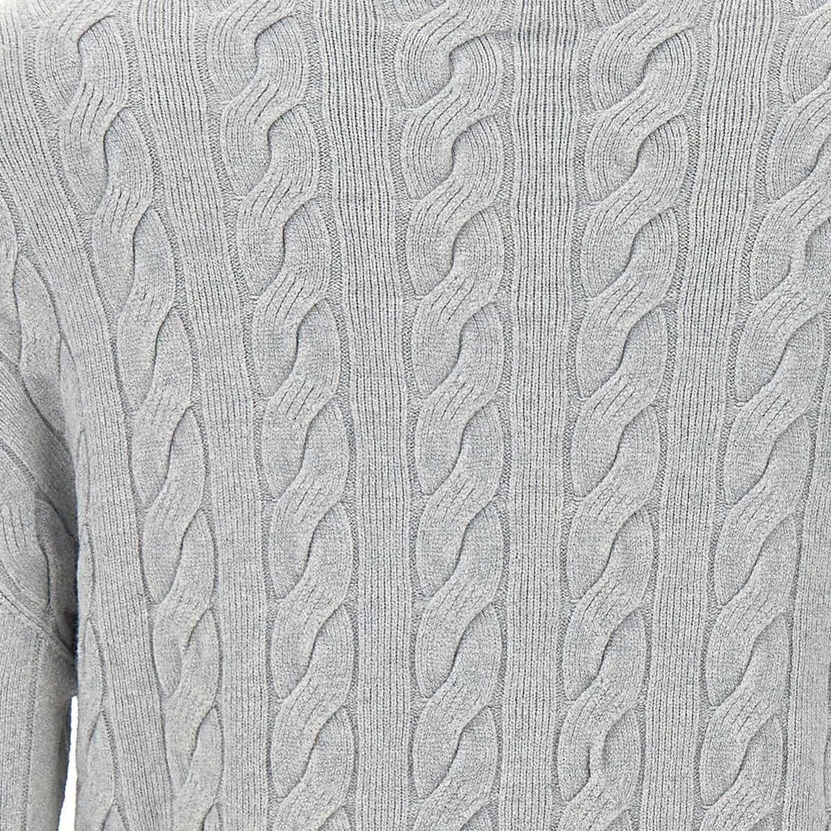 Light Grey Viscose Cable Knit Sweater