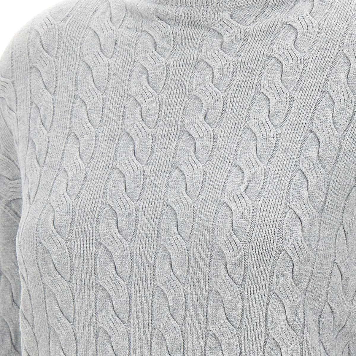 Light Grey Viscose Cable Knit Sweater