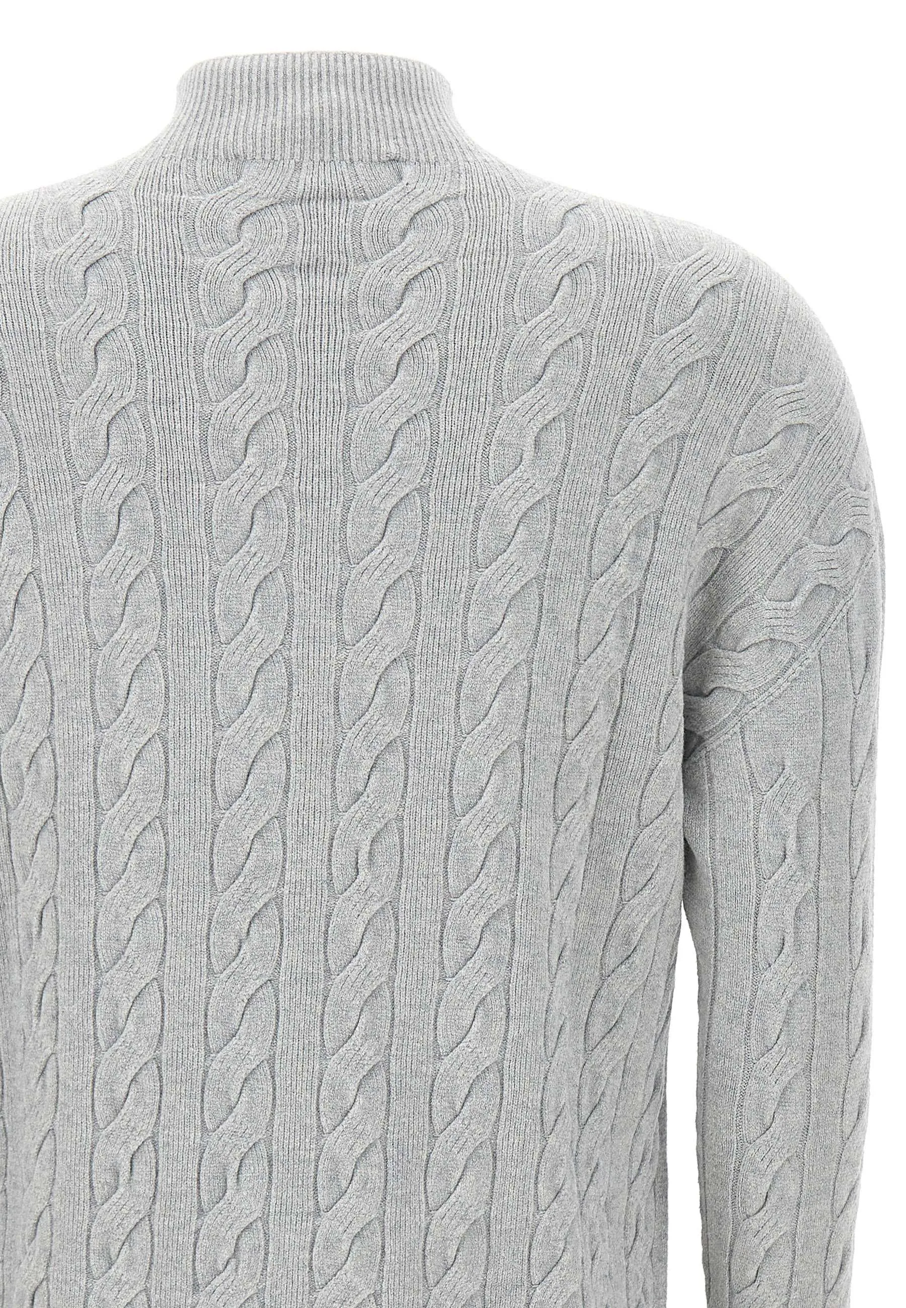 Light Grey Viscose Cable Knit Sweater
