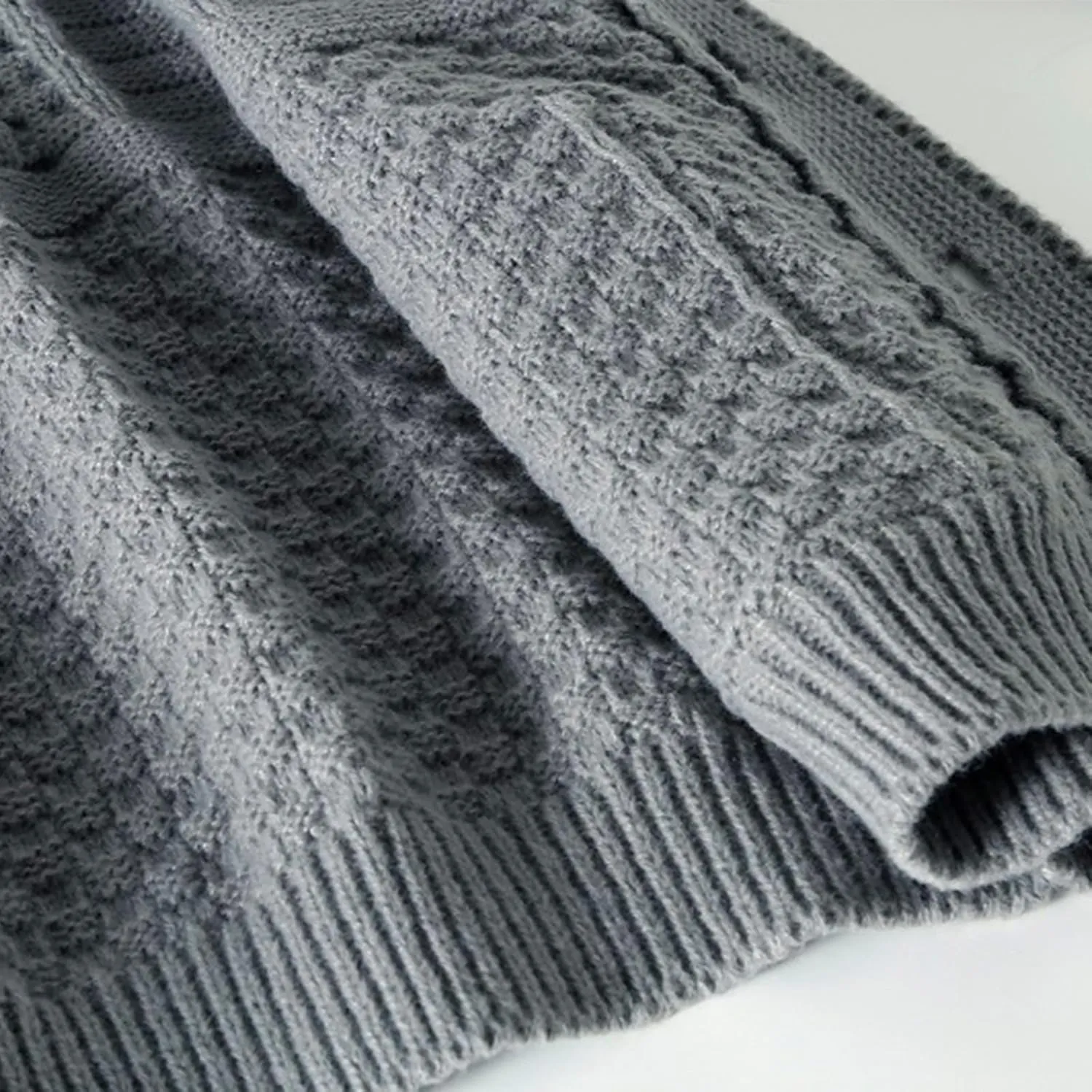 Men's Cardigan Sweaters Cable Knit Sweater Shawl Collar Cardigan Plus Size Button Down Sweater Warm Winter Jacket