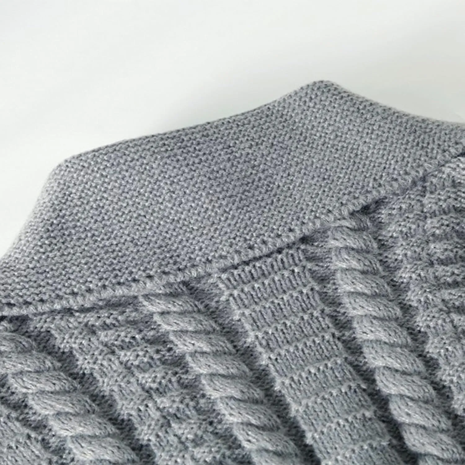 Men's Cardigan Sweaters Cable Knit Sweater Shawl Collar Cardigan Plus Size Button Down Sweater Warm Winter Jacket