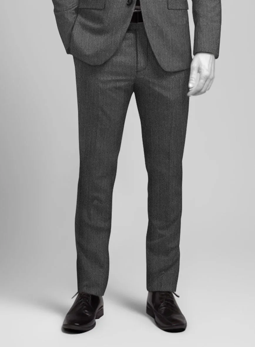 Napolean Imperial Gray Herringbone Wool Pants
