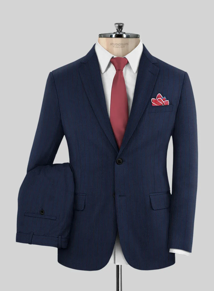 Napolean Kara Stripe Blue Wool Suit