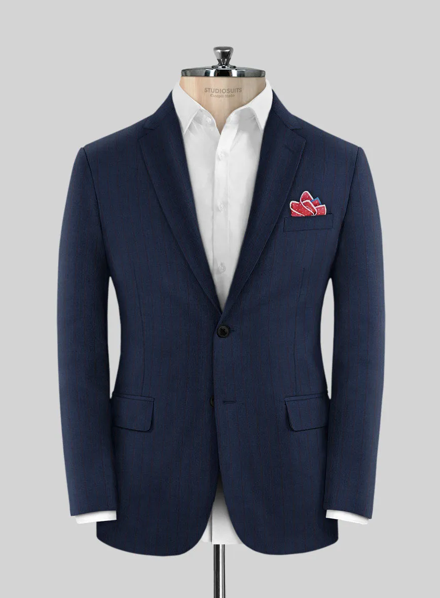 Napolean Kara Stripe Blue Wool Suit