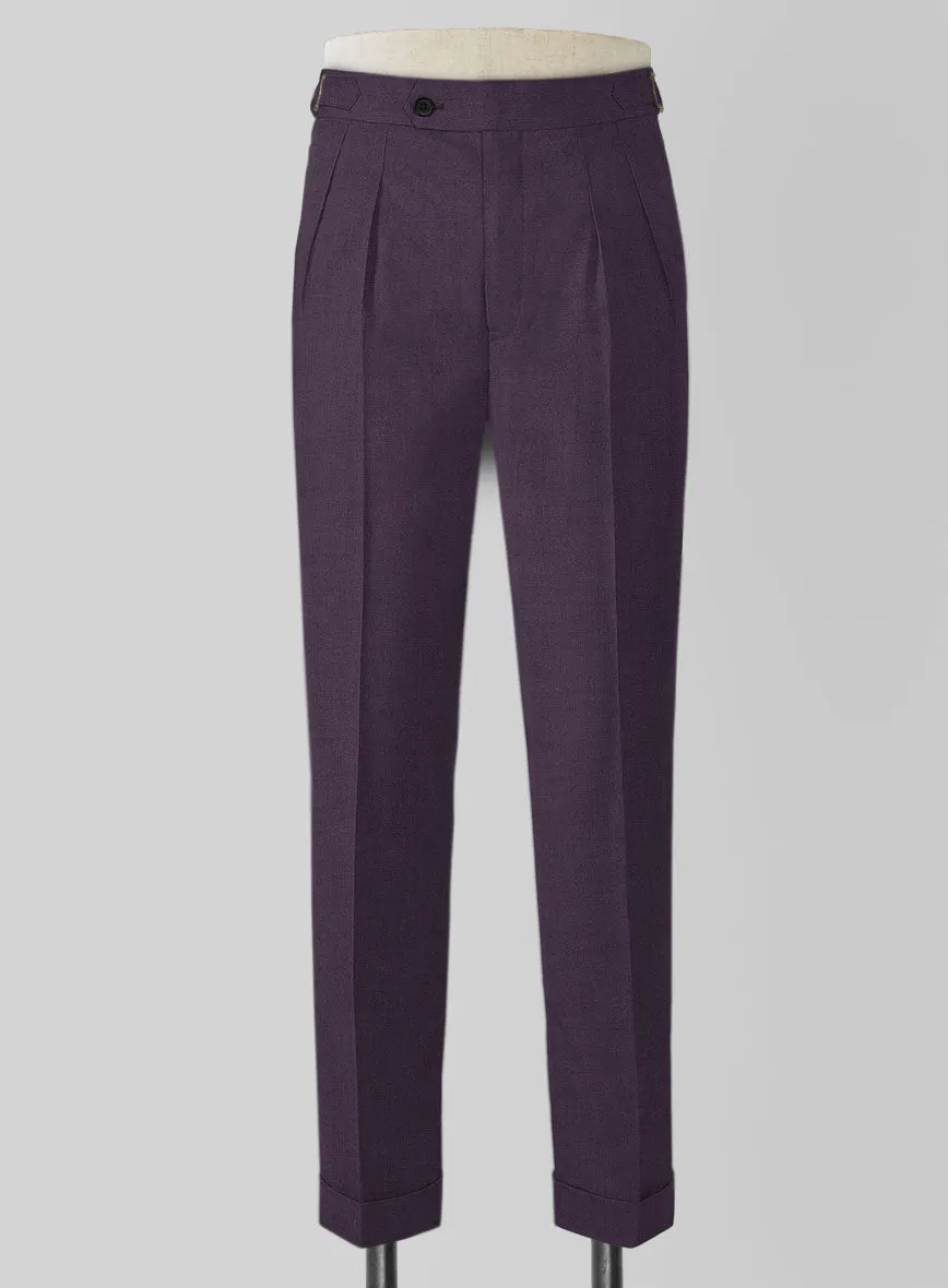 Napolean Stretch Purple Highland Wool Trouser