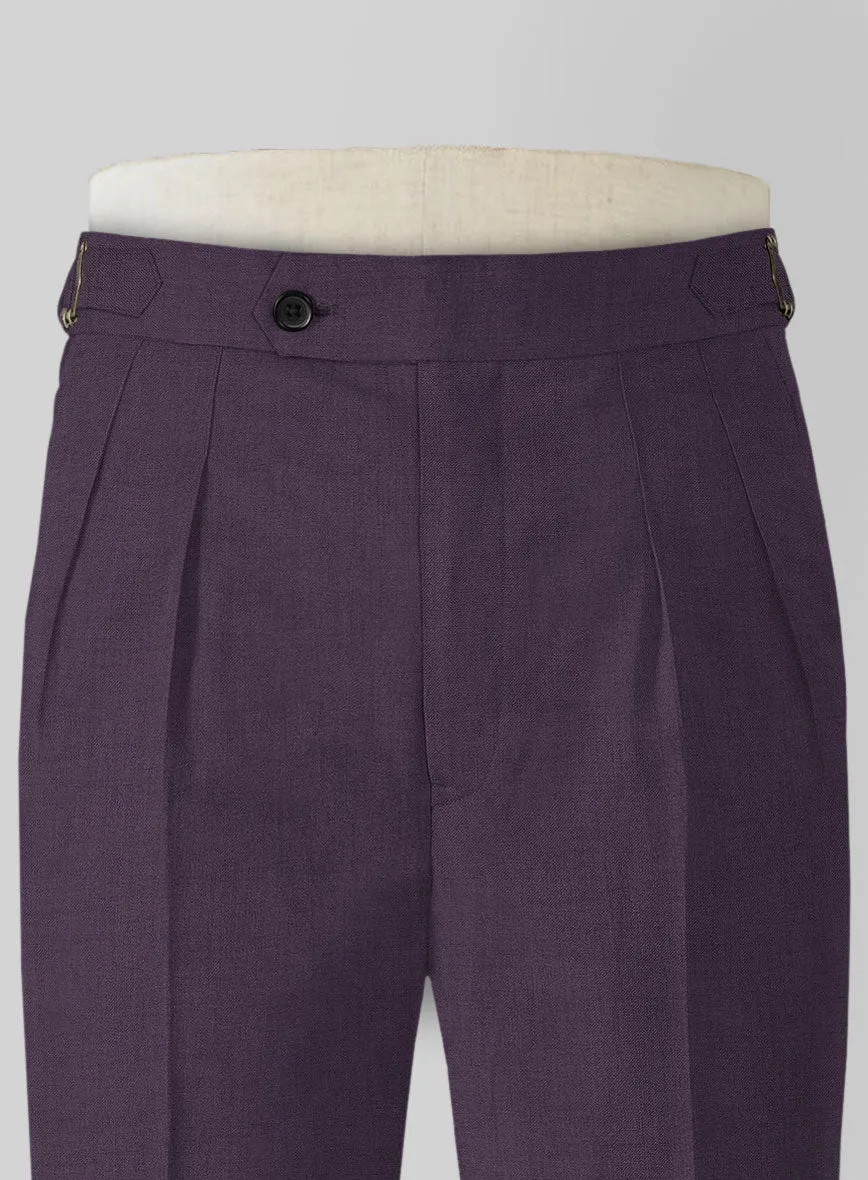 Napolean Stretch Purple Highland Wool Trouser