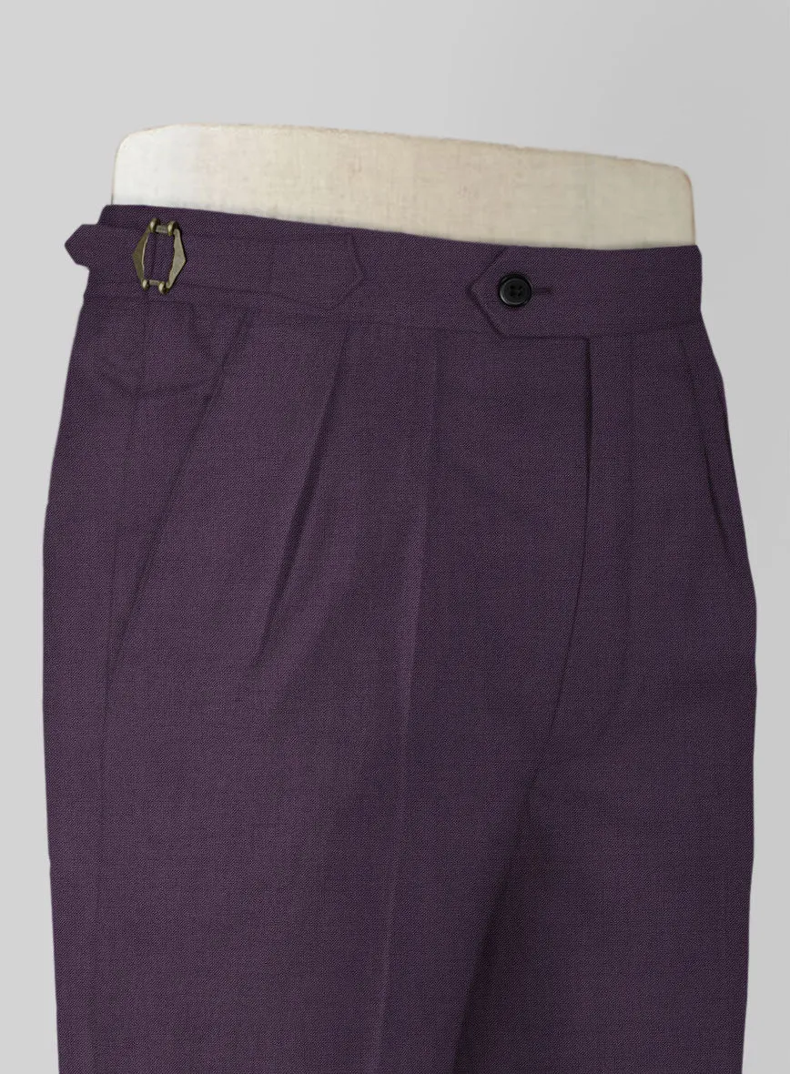 Napolean Stretch Purple Highland Wool Trouser
