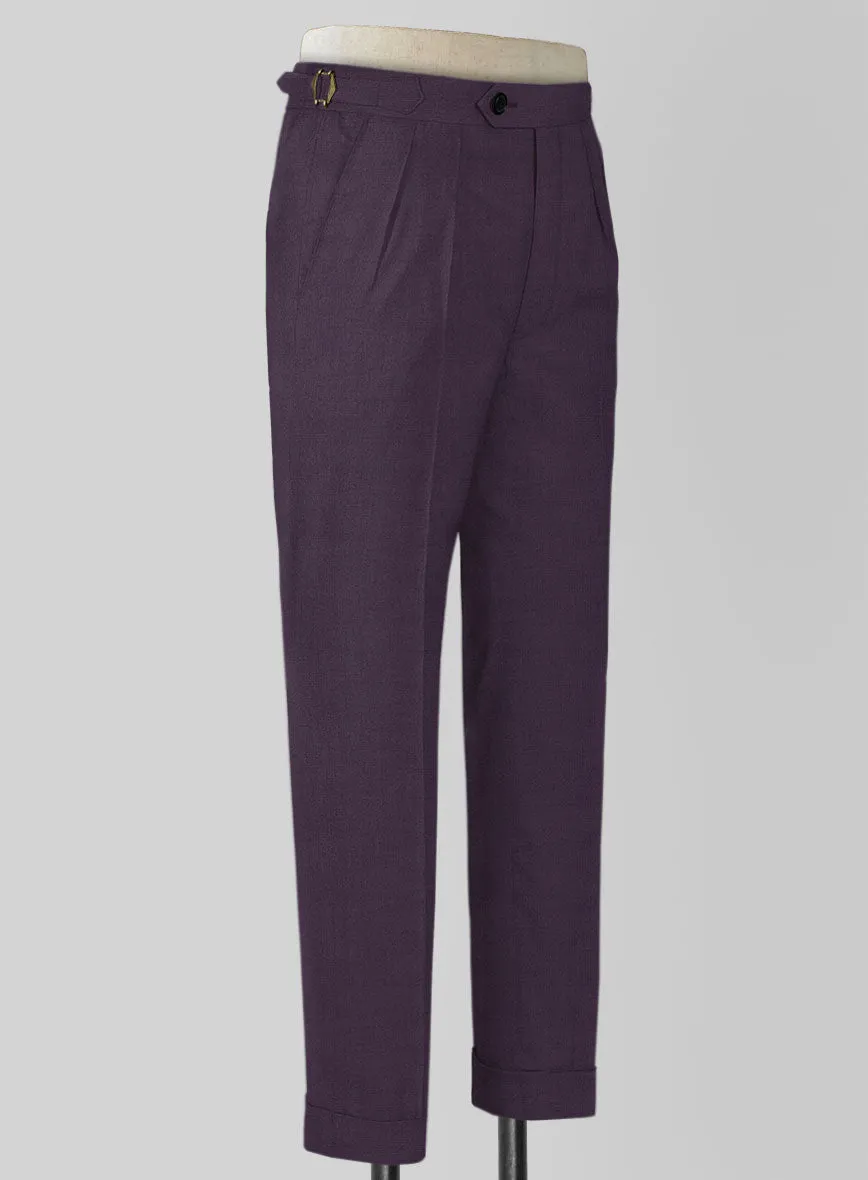 Napolean Stretch Purple Highland Wool Trouser