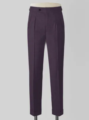 Napolean Stretch Purple Highland Wool Trouser
