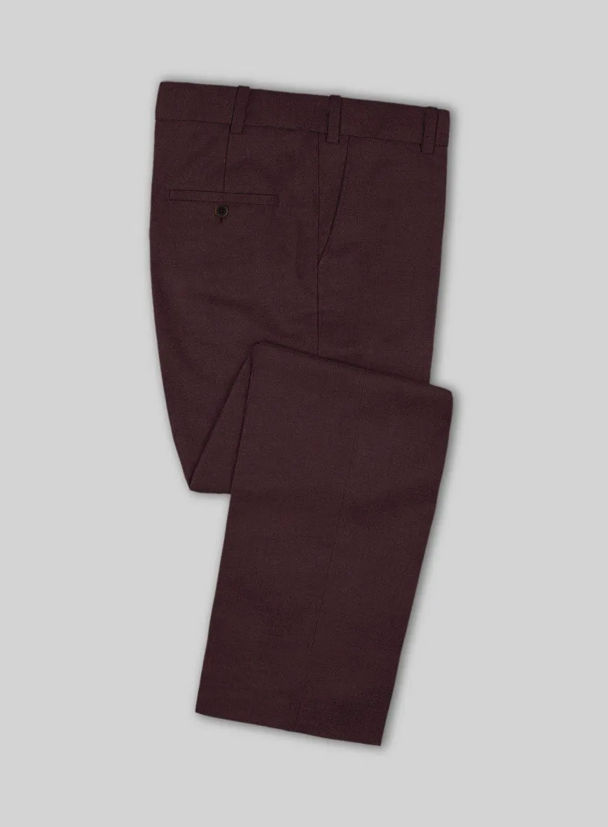 Napolean Stretch Wine Wool Pants