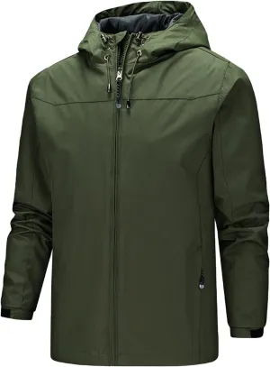 Rain Jacket For Men Comfy Lightweight Active Water Resistant Hooded Rain Jacket Outdoor Raincoat with Hooded