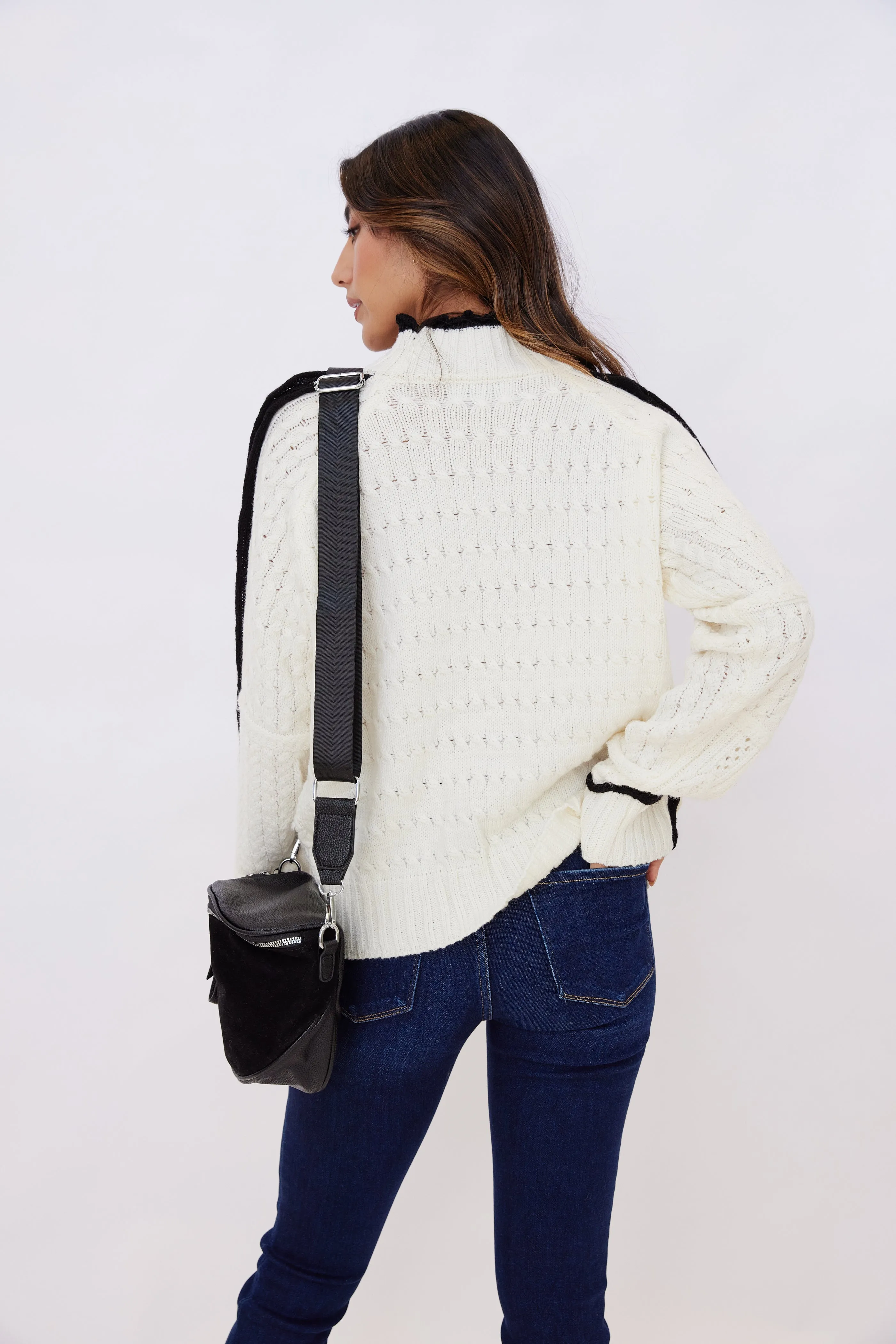 Tia Contrast Stitch Sweater