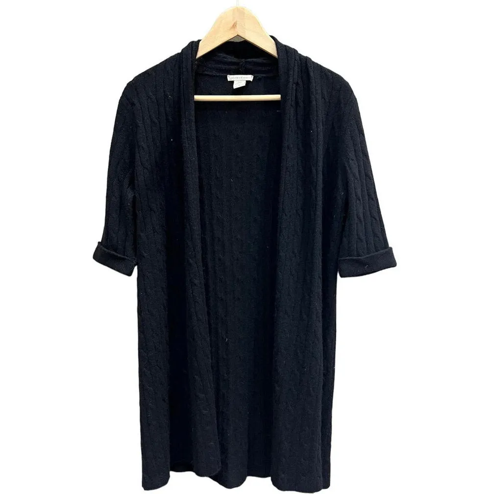 White   Warren Cashmere Cable Knit Cardigan - Size Large