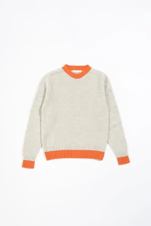 Womens Contra Slv Geelong Seamless Crew | Lt. Grey / Orange